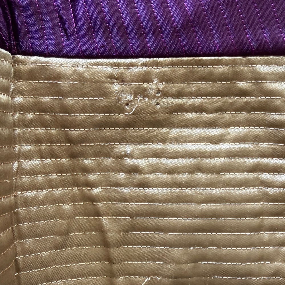 Handcrafted Purple and Gold Embroidered Tote Bag from India - Picture 4 of 6